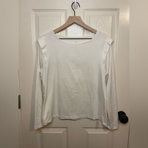 Dudley Stephens Ruffle Sleeve Stretchy Long Sleeve Size Large